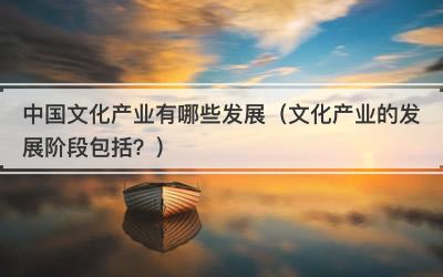 中国文化产业有哪些发展（文化产业的发展阶段包括？）