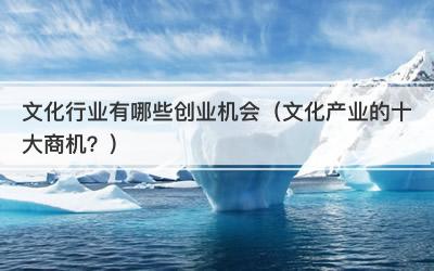 文化行业有哪些创业机会（文化产业的十大商机？）