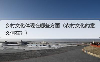 乡村文化体现在哪些方面（农村文化的意义何在？）