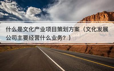 什么是文化产业项目策划方案（文化发展公司主要经营什么业务？）